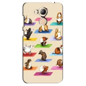 Чехол с Прикольным принтом на Huawei Honor 6c Pro (Ёга свинок)