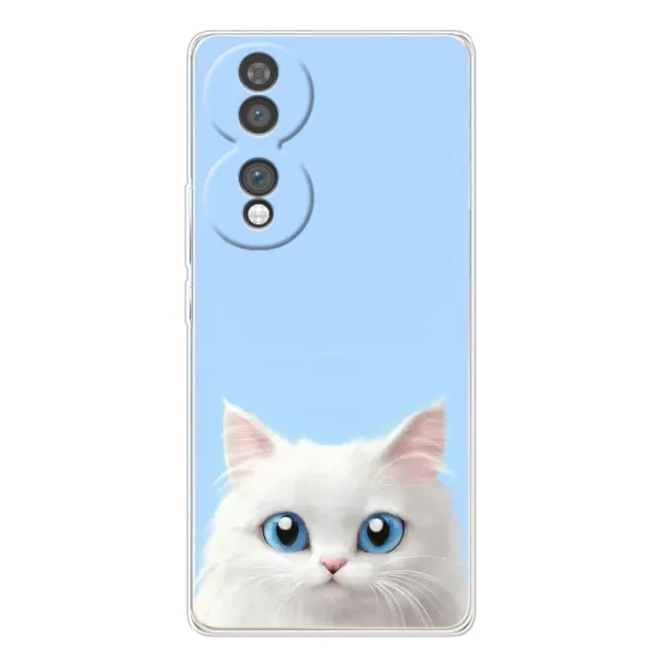 Чехол с рисунком «Белый кот» для Huawei Honor 70 Чехол с рисунком «Белый кот» для Huawei Honor 70