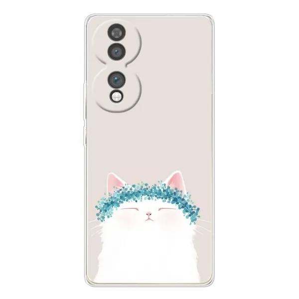 Чехол с рисунком «Белый котик» для Huawei Honor 70 Чехол с рисунком «Белый котик» для Huawei Honor 70