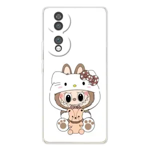 Чохол з принтом Лабубу для Huawei Honor 70 (Білий Лабубу)