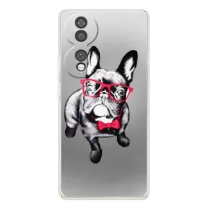 Чехол (ТПУ) Милые собачки для Huawei Honor 70 (Бульдог в очках)