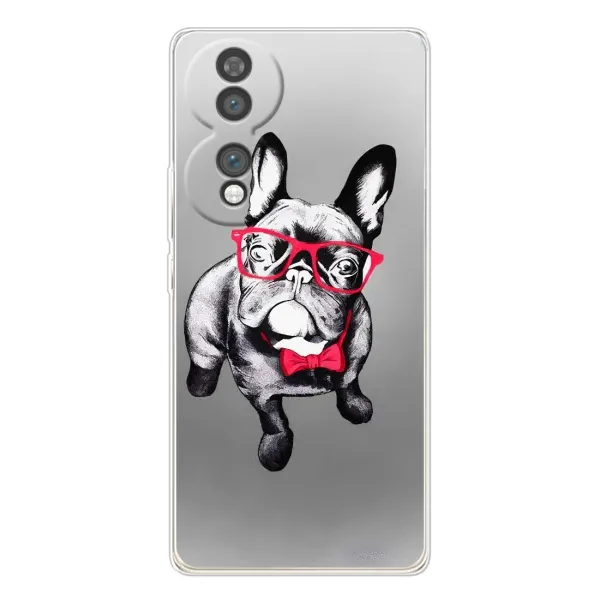 Чехол с рисунком «Бульдог в очках» для Huawei Honor 70 Чехол с рисунком «Бульдог в очках» для Huawei Honor 70