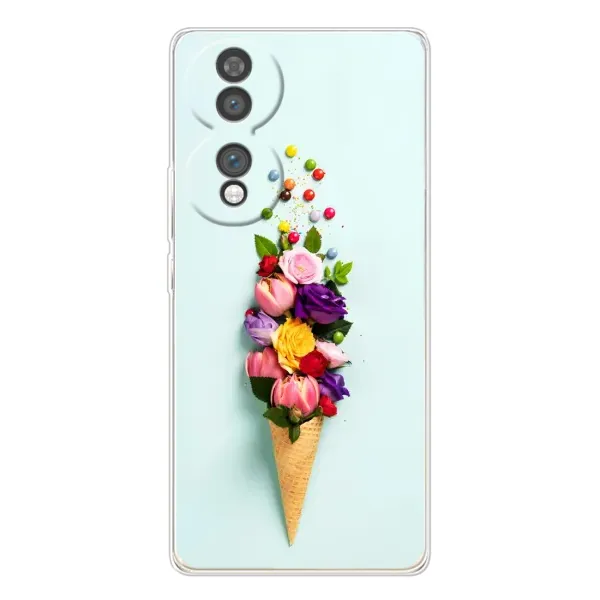 Чехол с рисунком «Цветок-мороженное» для Huawei Honor 70 Чехол с рисунком «Цветок-мороженное» для Huawei Honor 70