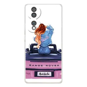 Силіконовый Чохол на Huawei Honor 70 з картинкой Модных девушек (Дівчина на машині)