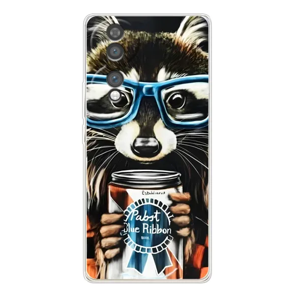Чехол с рисунком «Енот в очках» для Huawei Honor 70 Чехол с рисунком «Енот в очках» для Huawei Honor 70