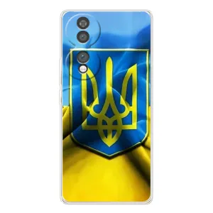 Чехол с картинкой (Патриотический ГЕРБ) на Huawei Honor 70 (Герб и Флаг Украины)