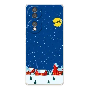 Силіконовий бампер на різдво для Huawei Honor 70 (Місто в снігу)