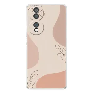 Чехол цветочный дизайн для Huawei Honor 70 (Коричневый фон)