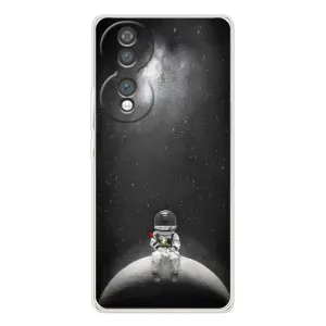 Силиконовый Чехол с принтом "Космонавты" на Huawei Honor 70 (Космонавт романтик)