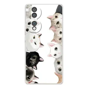 Силиконовый чехол с котиком для Huawei Honor 70 (Коты)