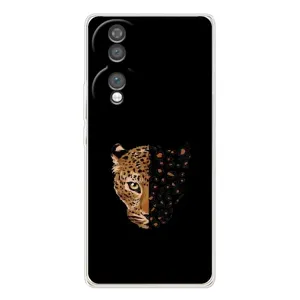 Чохол з леопардовим принтом на Huawei Honor 70 (Леопард на чорному)