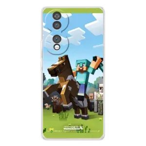 Чехлы для Huawei Honor 70 (Персонажи Майн Крафт) (На коне)