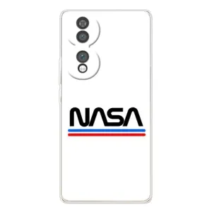 Силиконовый бампер с принтом "Наса" на Huawei Honor 70 (NASA на белом фоне)