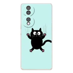 Силиконовый чехол с котиком для Huawei Honor 70 (Падающий кот)