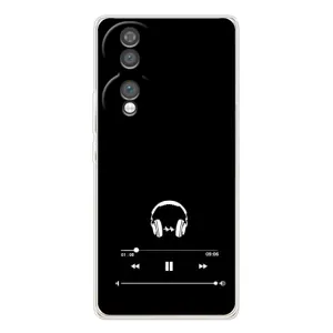 Чехол с картинками на черном фоне для Huawei Honor 70 (Плеер)