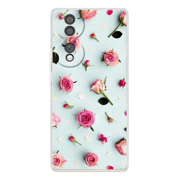 Чехол с рисунком «Разные цветы» для Huawei Honor 70