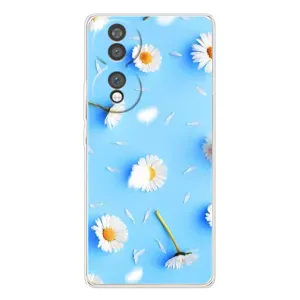 Чехол с Цветами для Huawei Honor 70 (ромашки на голубом)