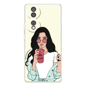 Силіконовый Чохол на Huawei Honor 70 з картинкой Модных девушек (З напоєм)