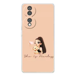 Силіконовый Чохол на Huawei Honor 70 з картинкой Модных девушек (З собакою)