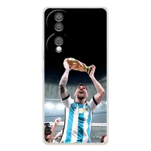 Чехлы Лео Месси Аргентина для Huawei Honor 70 (Счастливый Месси)