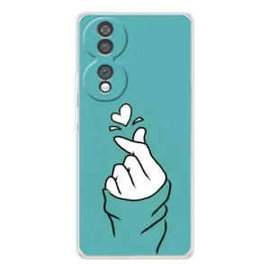 Чехлы (Знак сердечка) на Huawei Honor 70 (Сердечко на бирюзовом)