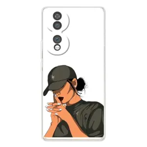 Силіконовый Чохол на Huawei Honor 70 з картинкой Модных девушек (У зеленому)
