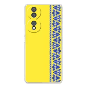 Силиконовый Чехол на Huawei Honor 70 (Вышиванка на желтом)