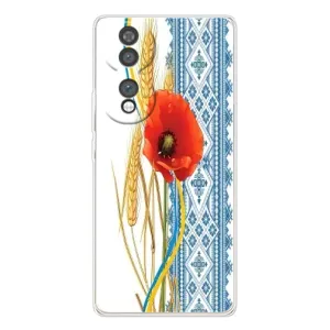 Силиконовый Чехол на Huawei Honor 70 с картинкой Вышиванки (Вышиванка с цветком)