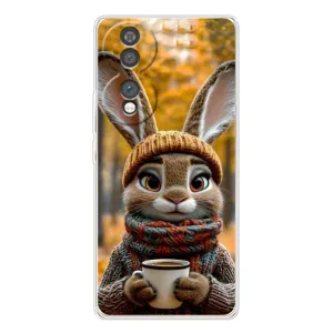 Печатный чехол «Зверята с кофе» для Huawei Honor 70 (Зайчик с кофе)