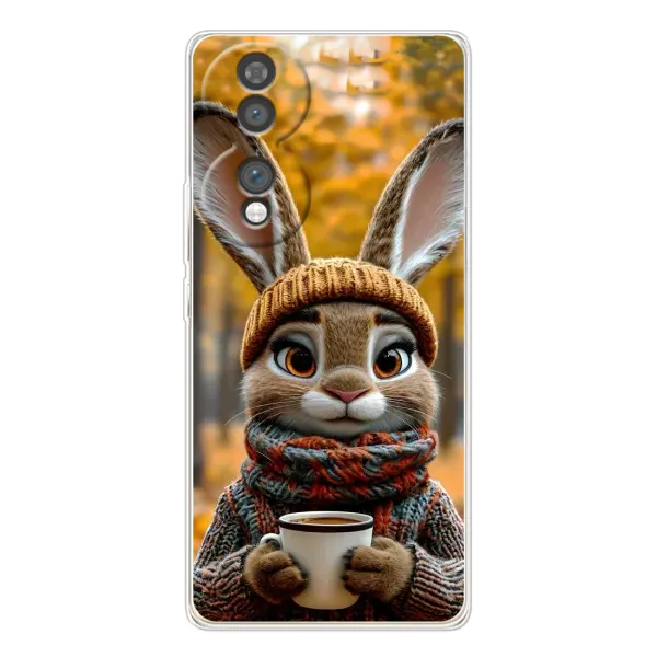 Чехол с рисунком «Зайчик с кофе» для Huawei Honor 70 Чехол с рисунком «Зайчик с кофе» для Huawei Honor 70
