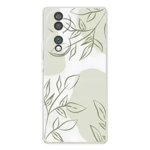 Чехол цветочный дизайн для Huawei Honor 70 (Зелёный дизайн)