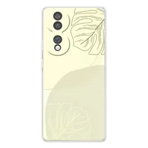 Чехол цветочный дизайн для Huawei Honor 70 (Зелёный фон)