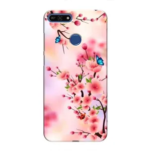 Чехол с принтом САКУРЫ на Huawei Honor 7A Pro (Бабочки на сакуре)