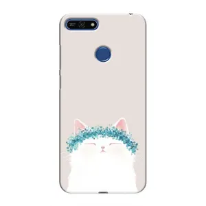 Чехол на тематику: Коты для Huawei Honor 7A Pro (Белый котик)