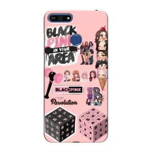 Чехлы с картинкой для Huawei Honor 7A Pro (BLACK PINK коллаж)