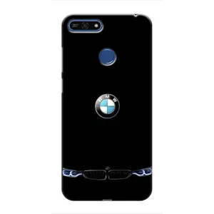 Силиконовый бампер с картинкой машины на Huawei Honor 7A Pro (Черный BMW)