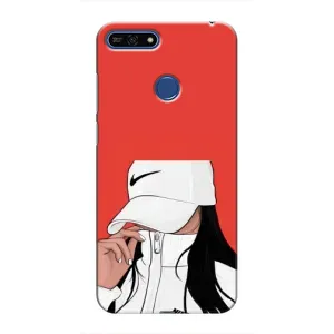 Силиконовый Чехол на Huawei Honor 7A Pro с картинкой Стильных Девушек (Девушка Nike)