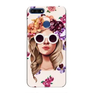 Чехол с картинкой Модные Девчонки Huawei Honor 7A Pro (Девушка в очках)