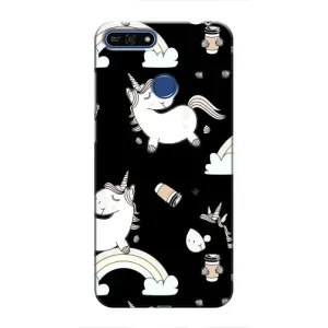 Чохол Unicorn на Huawei Honor 7A Pro (Єдинорог з кавою)