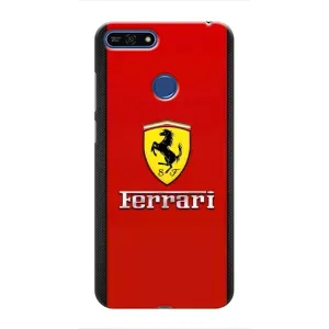 Силиконовый бампер с картинкой машины на Huawei Honor 7A Pro (Ferrari Logo)