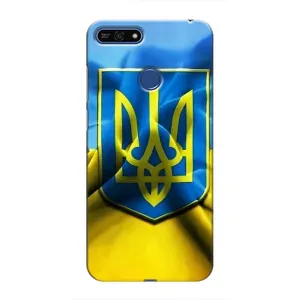 Чехол с картинкой (Патриотический ГЕРБ) на Huawei Honor 7A Pro (Герб и Флаг Украины)