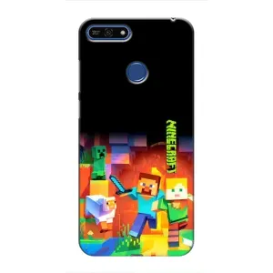 Чехлы для Huawei Honor 7A Pro (Персонажи Майн Крафт) (Герой Майнкрафт)
