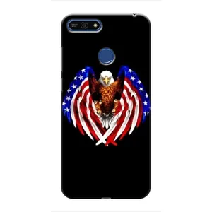 Чехол Флаг USA для Huawei Honor 7A Pro (Крылья США)