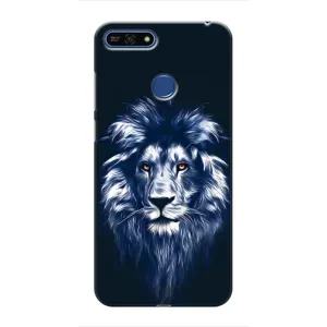 Чехол с картинкой на Huawei Honor 7A Pro (Лев - синий)