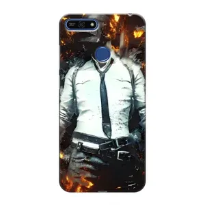 Силиконовый чехол с картинкой "Герой Pubg" на Huawei Honor 7A Pro (Man Пубг)