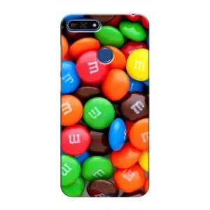 Чехол с изображением вкусной еды для Huawei Honor 7A Pro (Разноцветные M&M'S)