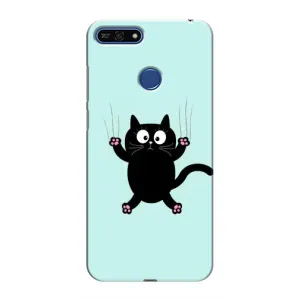Силиконовый чехол с котиком для Huawei Honor 7A Pro (Падающий кот)