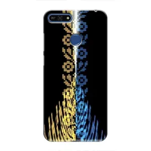 Силиконовый Чехол на Huawei Honor 7A Pro (Патриотическая вышиванка)