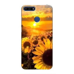 Чехол с Цветами для Huawei Honor 7A Pro (поле подсолнухов)