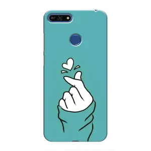 Чохол (Знак сердечка) для Huawei Honor 7A Pro (Сердечко на бірюзовому)